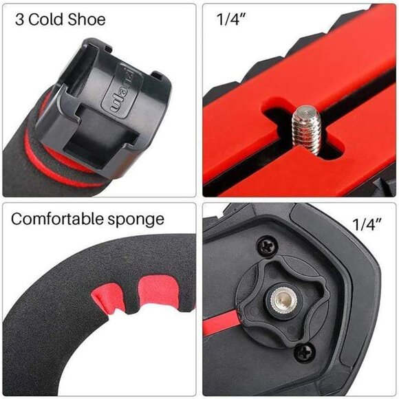 Ulanzi U-Grip Pro Triple Cold Shoe Bracket Handheld Stabilizer DSLR/Smartphone - Picture 2 of 6